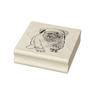 Puppy, French Bulldog, Buldog Dog Wood Art Stamp