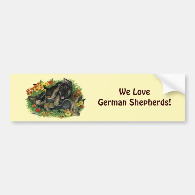 Puppy Garden Bumper Sticker (Front)