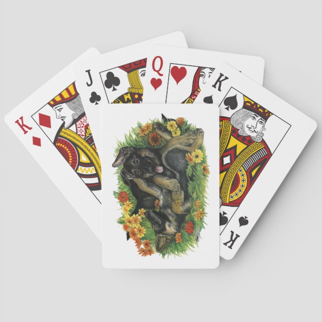 Puppy Garden Playing Cards (Back)