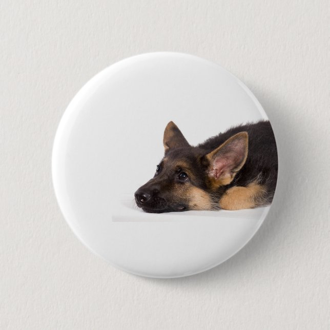 puppy german sheperd 6 cm round badge (Front)