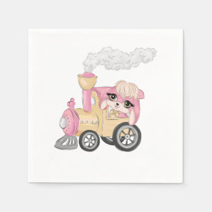 Puppy Girl Birthday Napkins