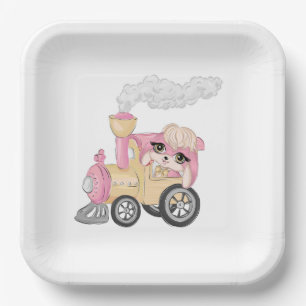 Puppy Girl Birthday Paper Plates