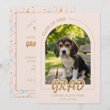 Puppy Graduation Blush Pink Gold Modern Photos