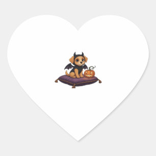Puppy Halloween Classic T-Shirt Heart Sticker