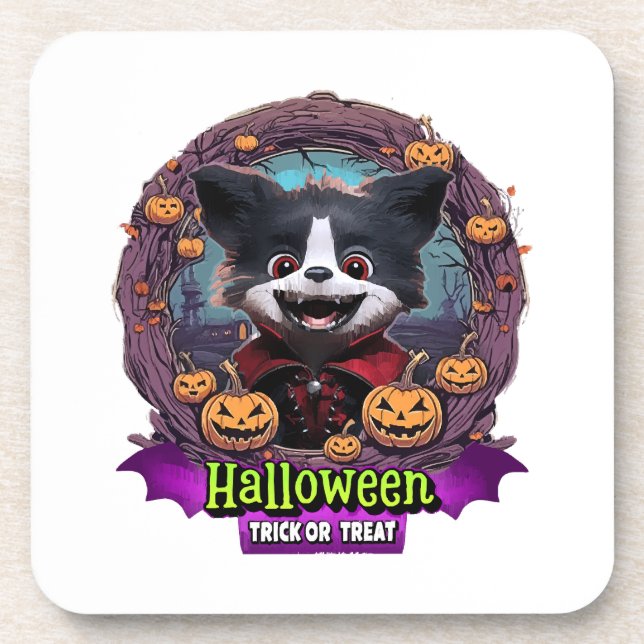 Puppy Halloween Costume Coaster (Front)