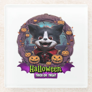 Puppy Halloween Costume Glass Coaster