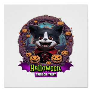 Puppy Halloween Costume Poster