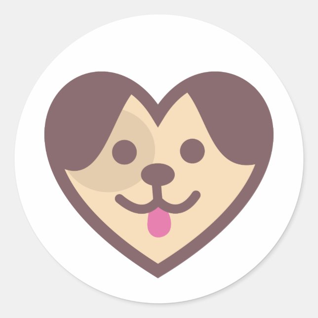 Puppy Heart Classic Round Sticker (Front)