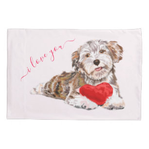 Puppy Heart Love - Romantic - I Love You Pillowcase