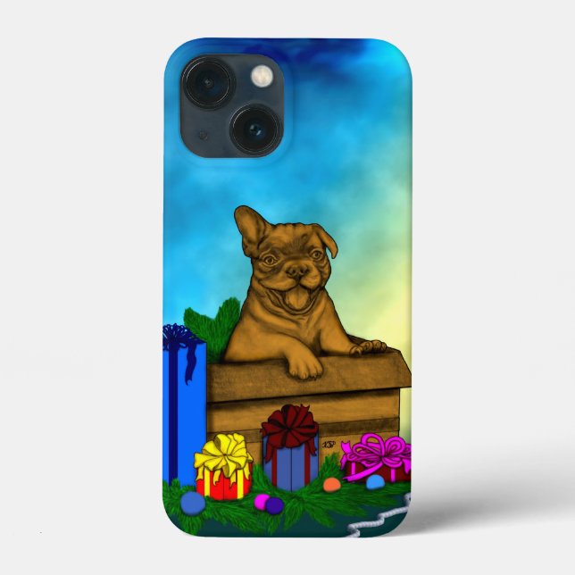Puppy in A Box , Merry Xmas Case-Mate iPhone Case (Back)