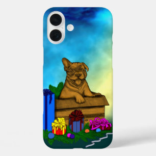 Puppy in A Box , Merry Xmas iPhone 16 Plus Case