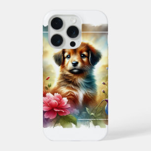 Puppy in a colorful day 040924AREF115 - Watercolor iPhone 15 Pro Case