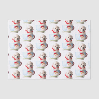 PUPPY IN A CUP CHRISTMAS TISSUE PAPER
