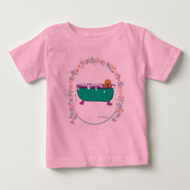 Puppy In A Tub Tutu Baby T-Shirt (Front)