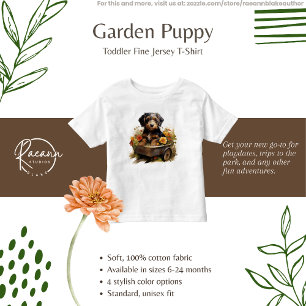 Puppy in a Wagon of Flowers Infant T-Shirt