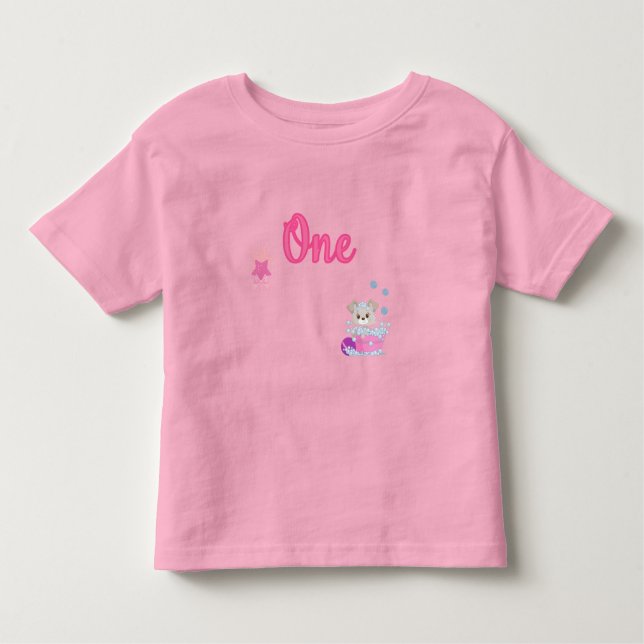 Puppy in Bath One Year Old Girl Birthday Toddler T Toddler T-Shirt (Front)