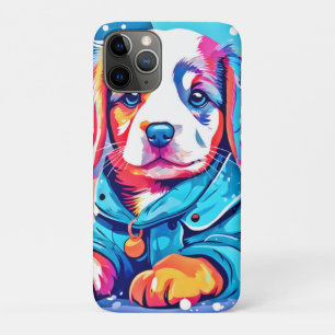 Puppy in Blue Coat Design iPhone 11 Pro Case