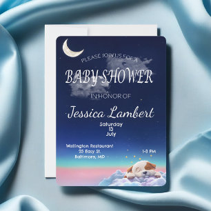 Puppy In The Clouds Baby Shower Invitation