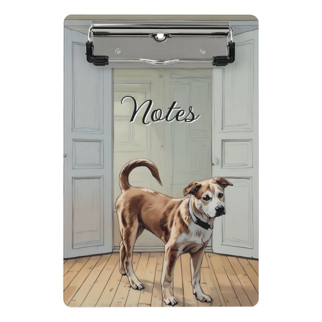 Puppy In The Doorway Mini Clipboard (Front)