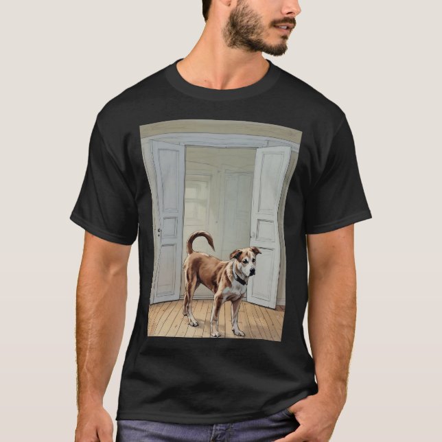 Puppy In The Doorway T-Shirt (Front)