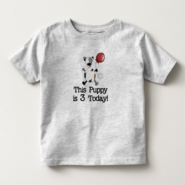 Puppy is 3 Birthday Toddler T-Shirt (Front)