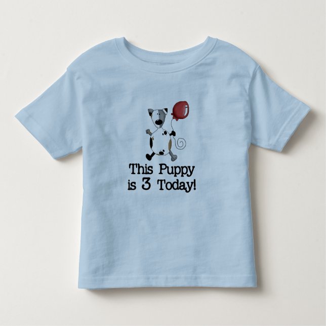 Puppy is 3 Birthday Tshirts and Gifts (Front)