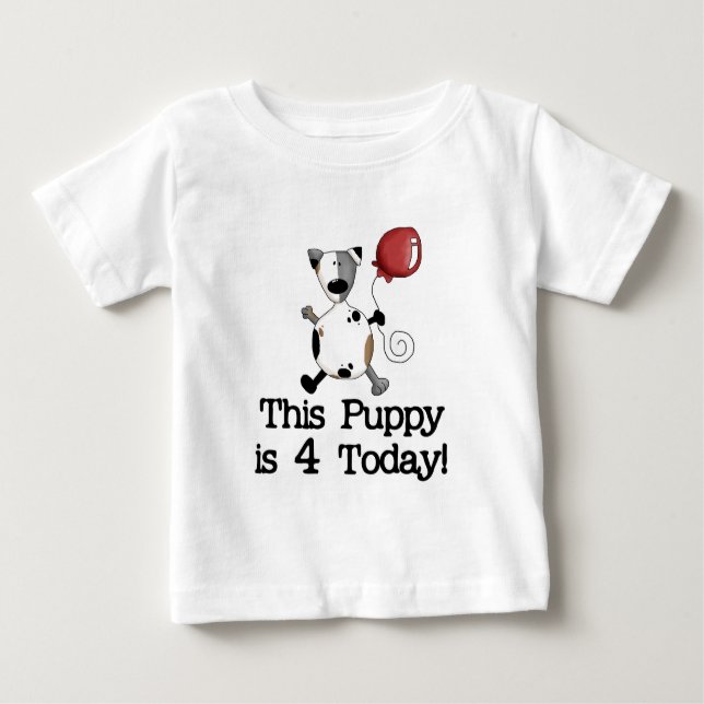 Puppy is 4 Birthday Tshirts and Gifts (Front)