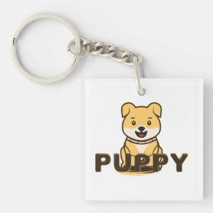 Puppy is a young dog key ring