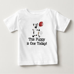 Puppy is One Birthday Baby T-Shirt