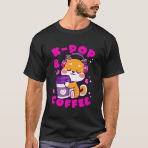 Puppy K-Pop Coffee Korean Music Cute Playful Dog T-Shirt