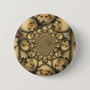 Puppy Kaleidoscope Art Print 6 Cm Round Badge