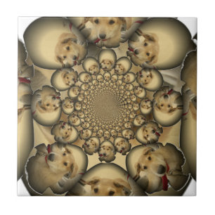 Puppy Kaleidoscope Art Print Ceramic Tile