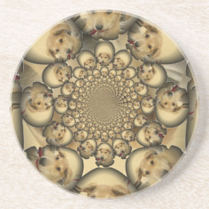 Puppy Kaleidoscope Art Print Coaster
