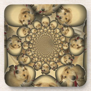 Puppy Kaleidoscope Art Print Coaster