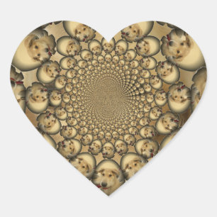 Puppy Kaleidoscope Art Print Heart Sticker