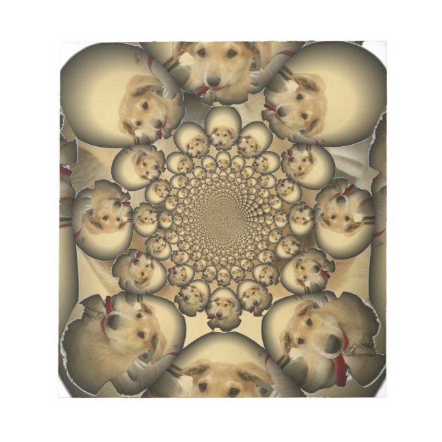 Puppy Kaleidoscope Art Print Notepad (Front)