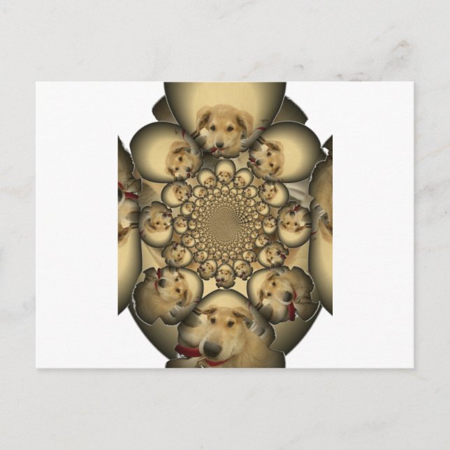 Puppy Kaleidoscope Art Print Postcard (Front)