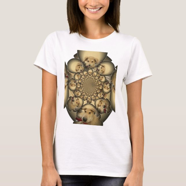 Puppy Kaleidoscope Art Print T-Shirt (Front)
