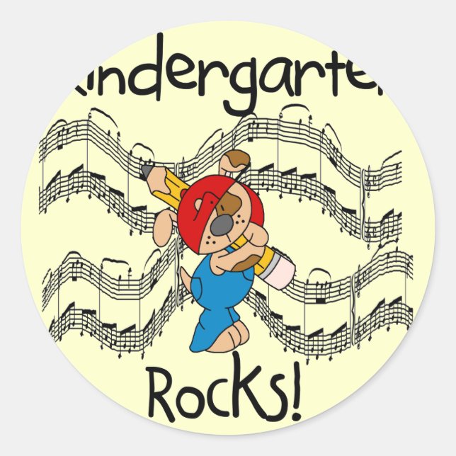 Puppy Kindergarten Rocks Tshirts and Gifts Classic Round Sticker (Front)
