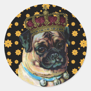 Puppy King Classic Round Sticker
