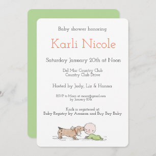 Puppy Kisses Baby Shower Invitations
