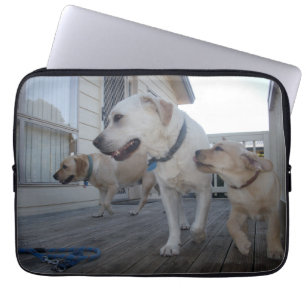 Puppy Kisses: Cream Colour Labrador Family Love, Laptop Sleeve