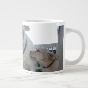 Puppy Kisses: Cream Colour Labrador Family Love, Large Coffee Mug