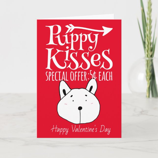 Puppy Kisses Valentine Card (Front)