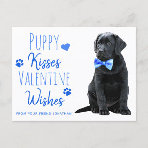 Puppy Kisses Valentine Wishes Kids Valentines Day Holiday Postcard