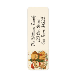 Puppy & Kitten Christmas Cheer Return Address Label
