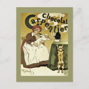 Puppy, Kitty and Hot Chocolate Postcard
