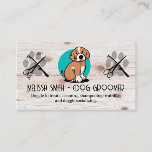 Puppy Logo   Scissors Comb   Groomer Business Card
