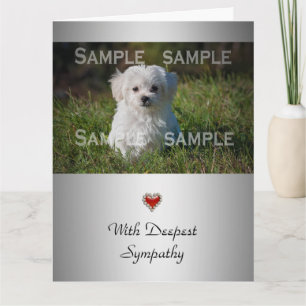 Puppy loss pet memorial condolences photo card