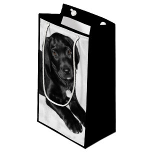 Puppy love black labrador small gift bag
